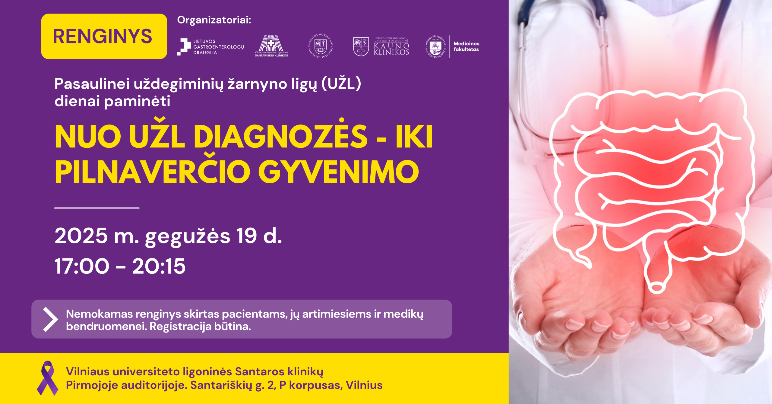 LGD renginio UŽL dienai paminėti: "nuo UŽL diagnozės iki pilnaverčio gyvenimo" baneris